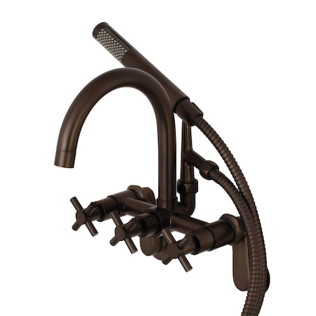 Kingston Brass Wall-Mount Clawfoot Tub Faucet, Oil Rubbed Bronze, Tub Wall Mount AE8155DX