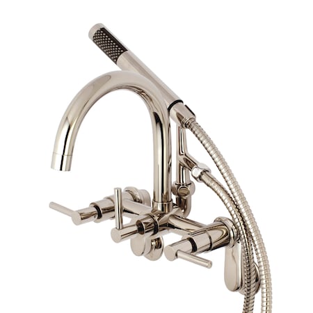 Kingston Brass Wall-Mount Clawfoot Tub Faucet, Polished Nickel, Tub Wall Mount AE8156DL