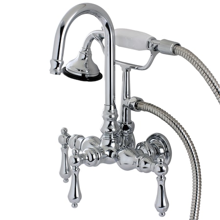 Kingston Brass Wall-Mount Clawfoot Tub Faucet, Polished Chrome, Tub Wall Mount AE8T1