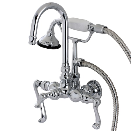 Kingston Brass Wall-Mount Clawfoot Tub Faucet, Polished Chrome, Tub Wall Mount AE8T1FL