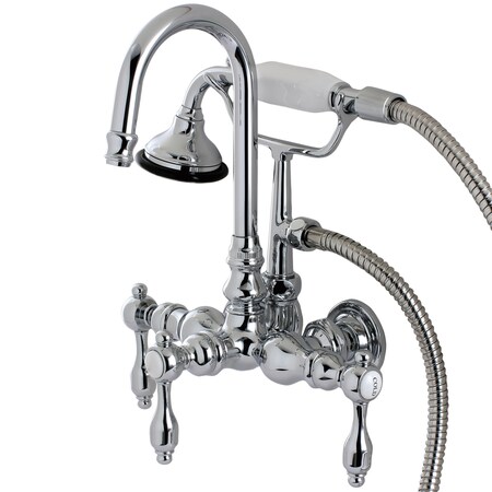 Kingston Brass Wall-Mount Clawfoot Tub Faucet, Polished Chrome, Tub Wall Mount AE8T1TAL