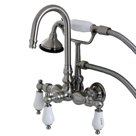 Kingston Brass Wall-Mount Clawfoot Tub Faucet, Brushed Nickel, Tub Wall Mount AE9T8