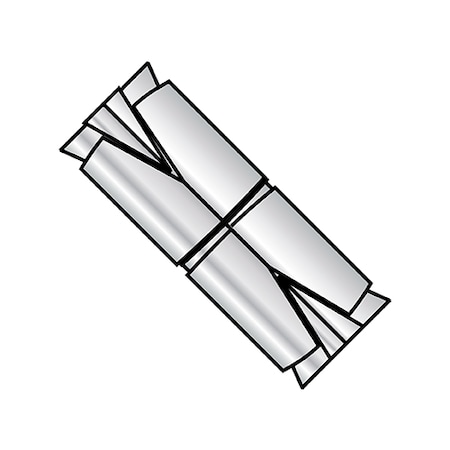 Zoro Select Double Lag Shield, 1/4" Dia, Alloy Steel Zinc Plated, 50 PK 14AED