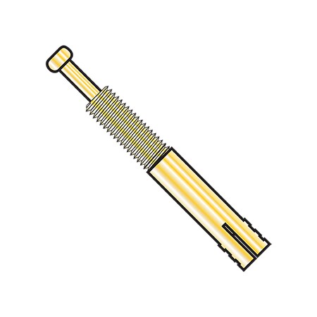 Zoro Select Long Lag Shield, 5/16" Dia, 2-3/4" L, Alloy Steel Zinc Yellow, 100 PK 3144AEP