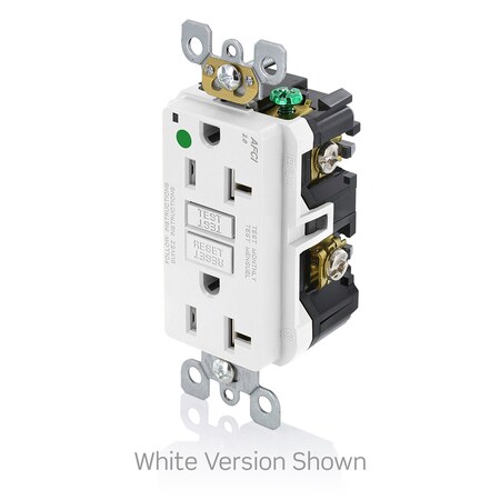 Leviton H.G. Duplex AFCI Recept, Lt Alm, 20 Amp AFTR2-HGT