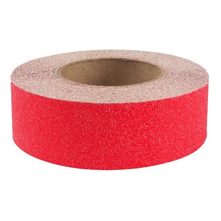 Nmc Anti Slip Grit Tape Roll Vinyl Proprietary Grit Size, Red, 12" W x 60 ft. L AGT1260R