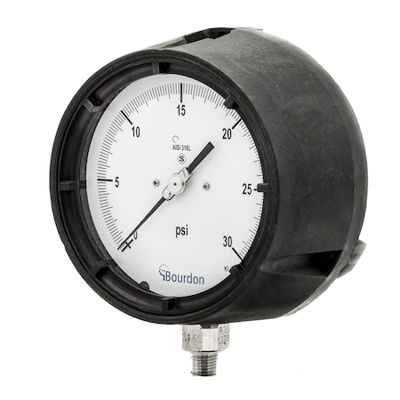 Pic Gauges Process Gauge, 0/30 psi, 1/4" NPT AHG6-A50.H17