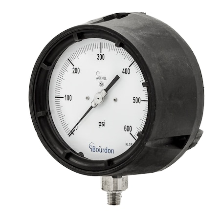 Pic Gauges Process Gauge, 0/600 psi, 1/4" NPT AHG6-A50.H27