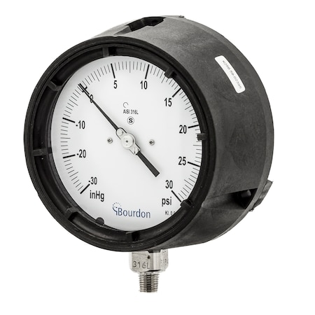 Pic Gauges Process Gauge, 30/0/30 psi, 1/4" NPT AHG6-A50.H75