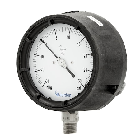 Pic Gauges Process Gauge, 30/0/30 psi, 1/2" NPT AHG6-A60.H75