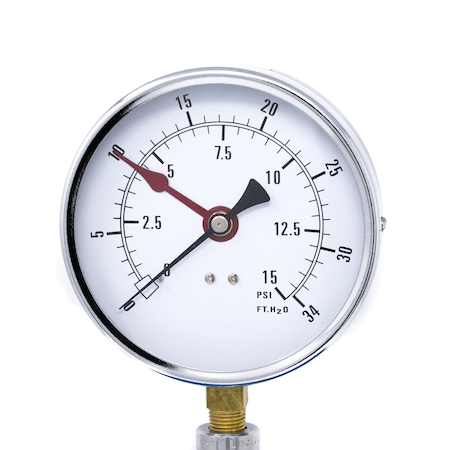 Pic Gauges 4 1/2 in Dial, 1/4 in NPT Lower Location, Black Steel Case Material ALTITUDE-454L-B