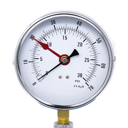 Pic Gauges Altitude Pressure Gauge, 0 to 30 psi, 4 1/2 in Dial, 1/4 in NPT, Bottom Location ALTITUDE-454L-C