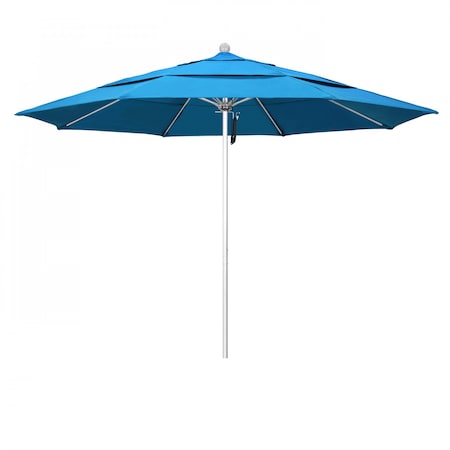 California Umbrella Patio Umbrella, Octagon, 107" H, Sunbrella Fabric, Canvas Cyan 194061000410