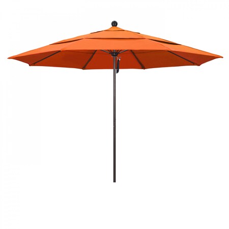 California Umbrella Patio Umbrella, Octagon, 107" H, Sunbrella Fabric, Tangerine 194061000960
