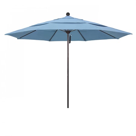 California Umbrella Patio Umbrella, Octagon, 107" H, Sunbrella Fabric, Air Blue 194061000991