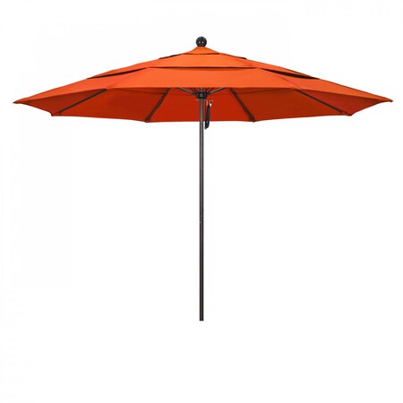 California Umbrella Patio Umbrella, Octagon, 107" H, Sunbrella Fabric, Melon 194061001028
