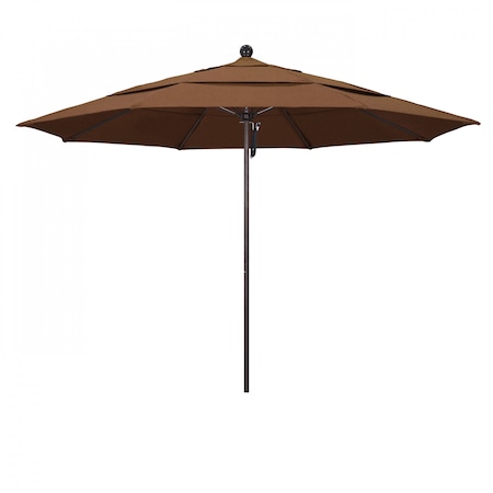 California Umbrella Patio Umbrella, Octagon, 107" H, Sunbrella Fabric, Teak 194061001172