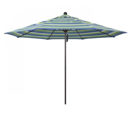 California Umbrella Patio Umbrella, Octagon, 107" H, Sunbrella Fabric, Seville Seaside 194061001226