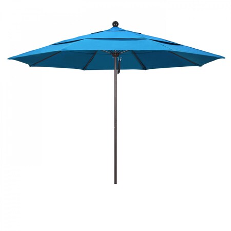 California Umbrella Patio Umbrella, Octagon, 107" H, Sunbrella Fabric, Canvas Cyan 194061001257