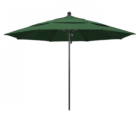 California Umbrella Patio Umbrella, Octagon, 107" H, Olefin Fabric, Hunter Green 194061001301