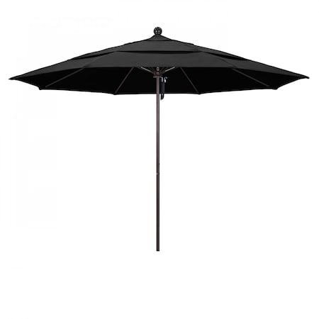 March Patio Umbrella, Octagon, 107" H, Olefin Fabric, Black 194061001370
