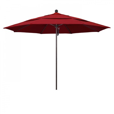 California Umbrella Patio Umbrella, Octagon, 107" H, Pacifica Fabric, Red 194061001493