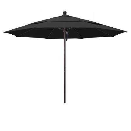 California Umbrella Patio Umbrella, Octagon, 107" H, Pacifica Fabric, Black 194061001516
