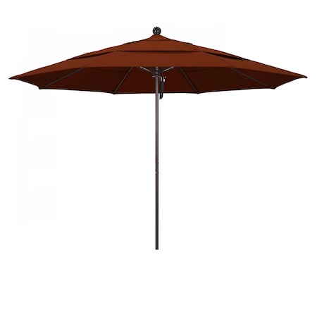 California Umbrella Patio Umbrella, Octagon, 107" H, Pacifica Fabric, Brick 194061001615