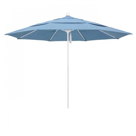 California Umbrella Patio Umbrella, Octagon, 107" H, Sunbrella Fabric, Air Blue 194061001837