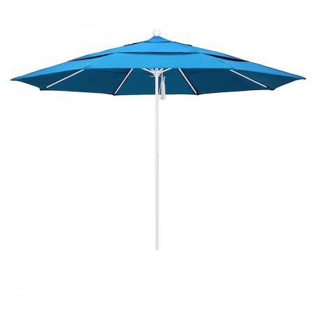 California Umbrella Patio Umbrella, Octagon, 107" H, Sunbrella Fabric, Canvas Cyan 194061002094