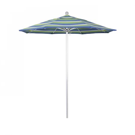 California Umbrella Patio Umbrella, Octagon, 96" H, Sunbrella Fabric, Seville Seaside 194061003114