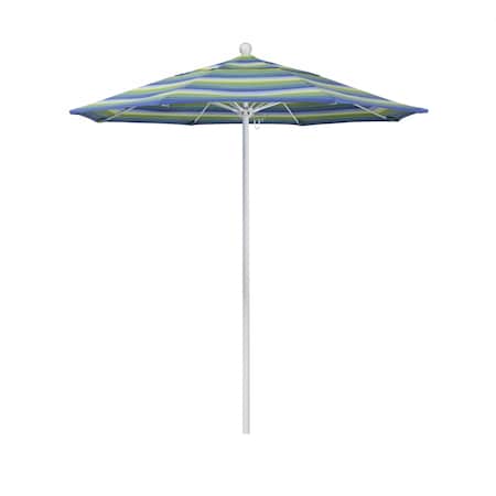 California Umbrella Patio Umbrella, Octagon, 96" H, Sunbrella Fabric, Seville Seaside 194061004838