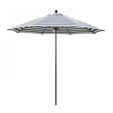 California Umbrella Patio Umbrella, Octagon, 103" H, Olefin Fabric, Navy White Cabana Stripe 194061006870