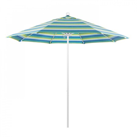 California Umbrella Patio Umbrella, Octagon, 103" H, Sunbrella Fabric, Seville Seaside 194061007495