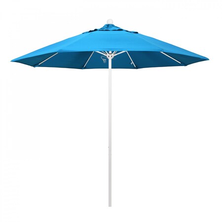 California Umbrella Patio Umbrella, Octagon, 103" H, Sunbrella Fabric, Canvas Cyan 194061007525