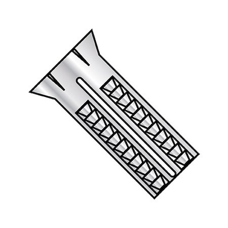 Zoro Select Short Lag Shield, 1" L, Alloy Steel Zinc Plated, 100 PK 1016AL