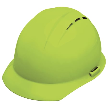 Deltaplus Hard Hat, Americana, Polyethylene, 4 Point Pinlock, Type 1, Class C, Hi-Vis Lime WEL19250HL