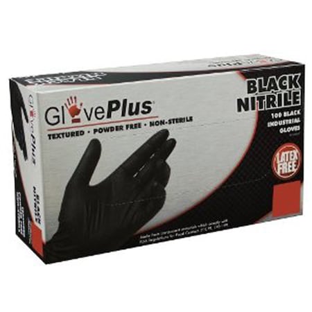 Gloveworks By Ammex Disposable Gloves, 5 mil Palm, Nitrile, Powder-Free, XL, Black AMXGPNB48100