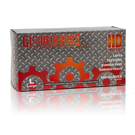 Ammex Disposable Gloves, 6 mil Palm, Latex, Powder-Free, M, Ivory AMXILHD44100-CS