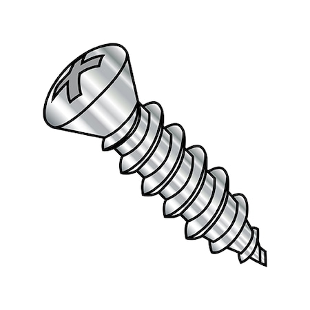 Zoro Select Self-Drilling Screw, #8-15 x 3/4 in, Plain 18-8 Stainless Steel Oval Head Phillips Drive, 5000 PK 0812APO6188