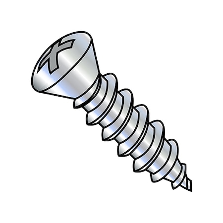 Zoro Select Self-Drilling Screw, #8-15 x 1-1/2 in, Zinc Plated Steel Oval Head Phillips Drive, 4000 PK 0824APO6