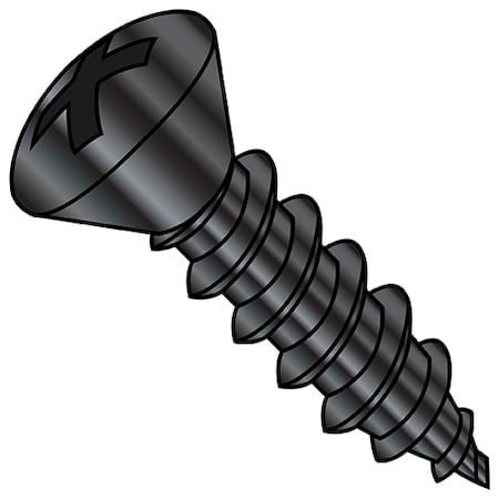 Zoro Select Concrete Screw, #8-15 Dia., Oval, 3/4 in L, Steel Black Oxide and Oil, 10000 PK 0812APOB
