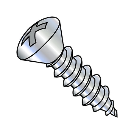 Zoro Select Concrete Screw, #8-15 Dia., Oval, 3 in L, Steel Zinc Plated, 1250 PK 0848APO