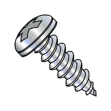 ZORO SELECT Concrete Screw, 5/16"-9 Dia., Pan, 3/4 in L, Steel Zinc Plated, 1500 PK 3112APP