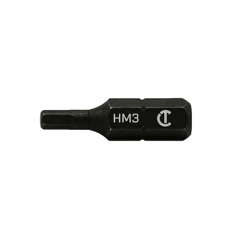 Apex Tool Group Bit, 1", Metric, Hex Head, 3mm, 25 pcs. AMB1HM3-25
