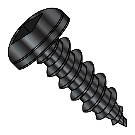 Zoro Select Thread Forming Screw, #6-18 x 5/8 in, Black Oxide Steel Pan Head Square Drive, 10000 PK 0610AQPB