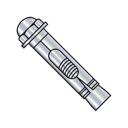 Zoro Select Sleeve Anchor, 1/4" Dia., 5/8" L, Steel Zinc Plated, 100 PK 1410ASLC