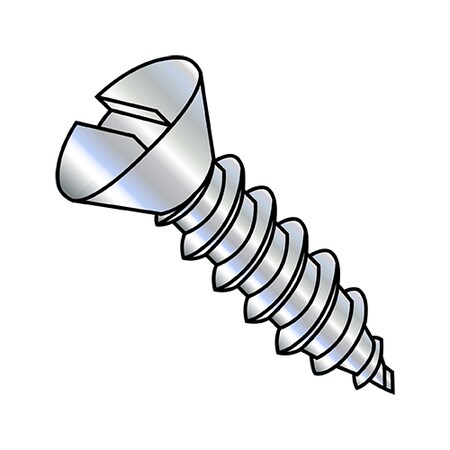 Zoro Select Self-Drilling Screw, #6-18 x 1 in, Zinc Plated Steel Oval Head Slotted Drive, 10000 PK 0616ASO