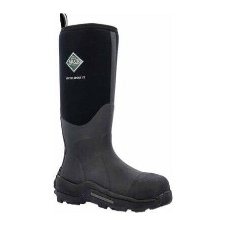 Muck Boot Co Unisex Rubber Boot, Steel Toe, 16" Height, Black, 9 ASP-STL