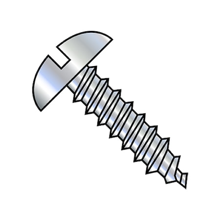 Zoro Select Sheet Metal Screw, #6-18 x 3/8 in, Zinc Plated Steel Round Head Slotted Drive, 5000 PK 0606ASR